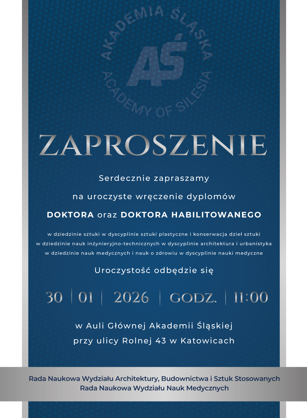 Uroczyste wręczenie dyplomów doktorskich i habilitacyjnych w Akademii Śląskiej